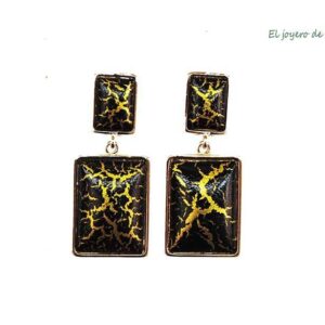 Pendientes negros rectangulares