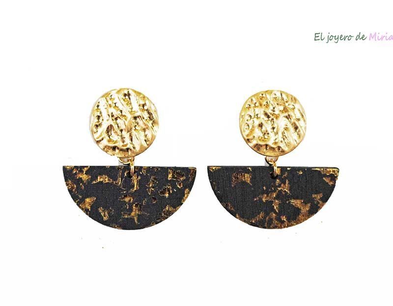 Pendientes negros abanico