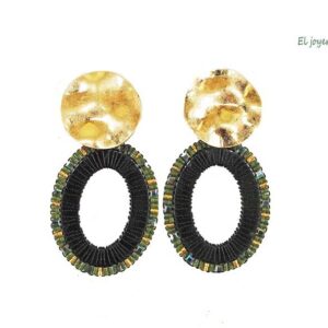 Pendientes verdes y dorados