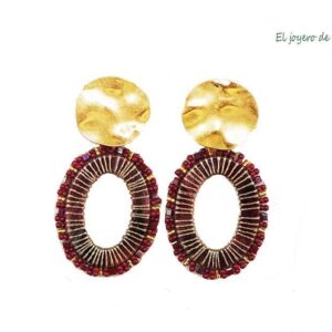 Pendientes burdeos