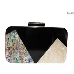 Bolso clutch carey y madera
