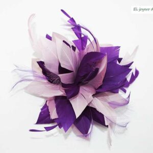 Tocado morado y malva