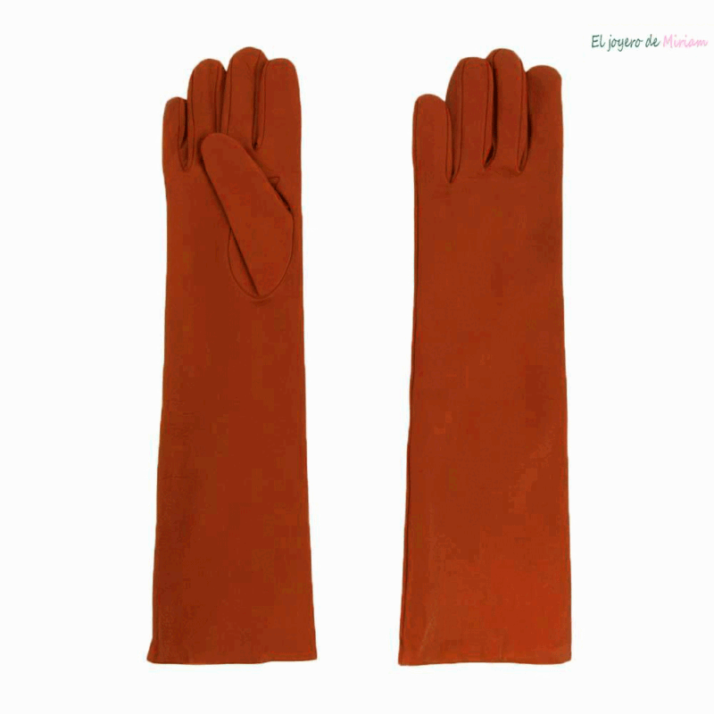 Guantes de fiesta color teja