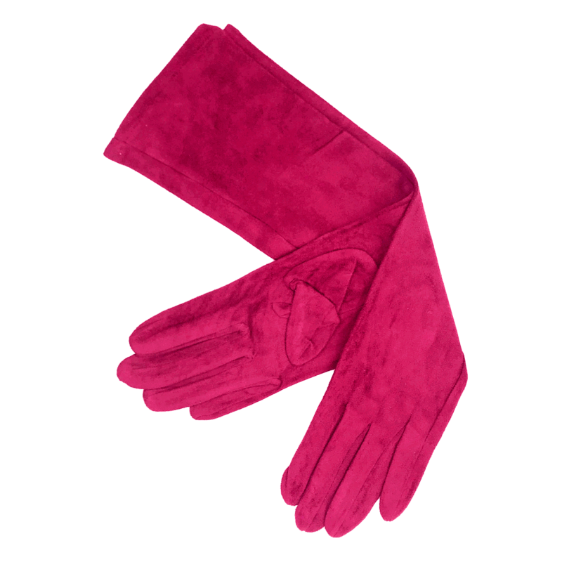 Guantes fucsias antelina 40 cm