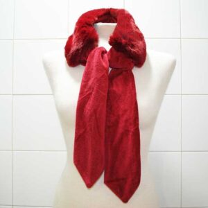 Cuello pelo sintético burdeos