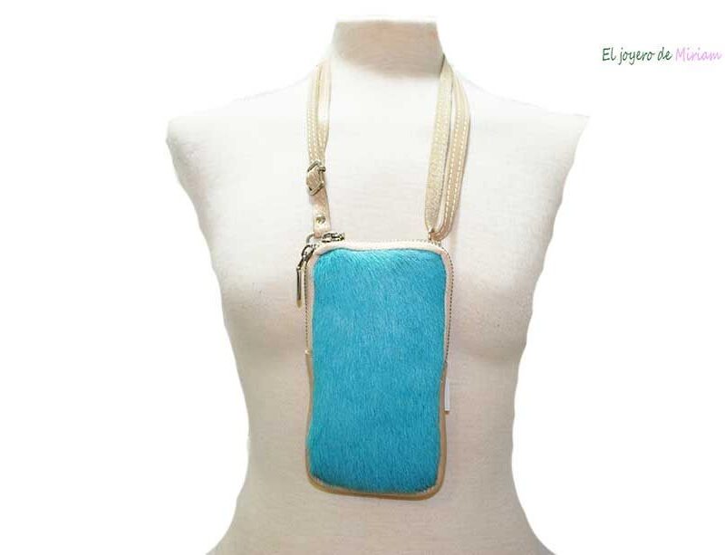 Bolso porta móvil azul