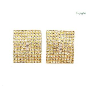 Pendientes dorados cristales