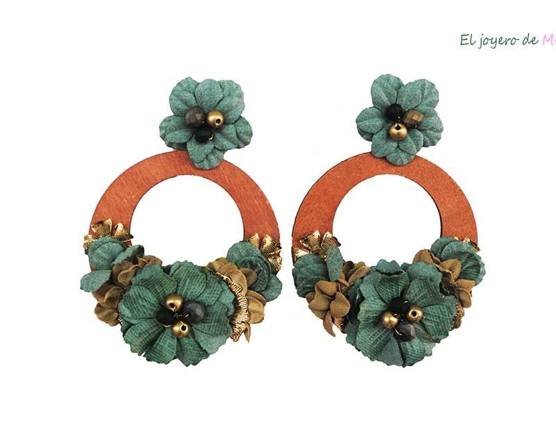 Pendientes flamenca turquesas