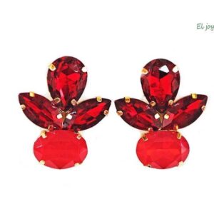 Pendientes rojos de cristal