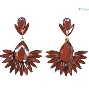 Pendientes marrones cristal