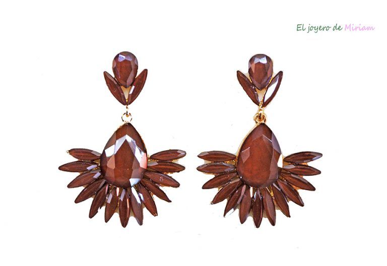 Pendientes marrones cristal
