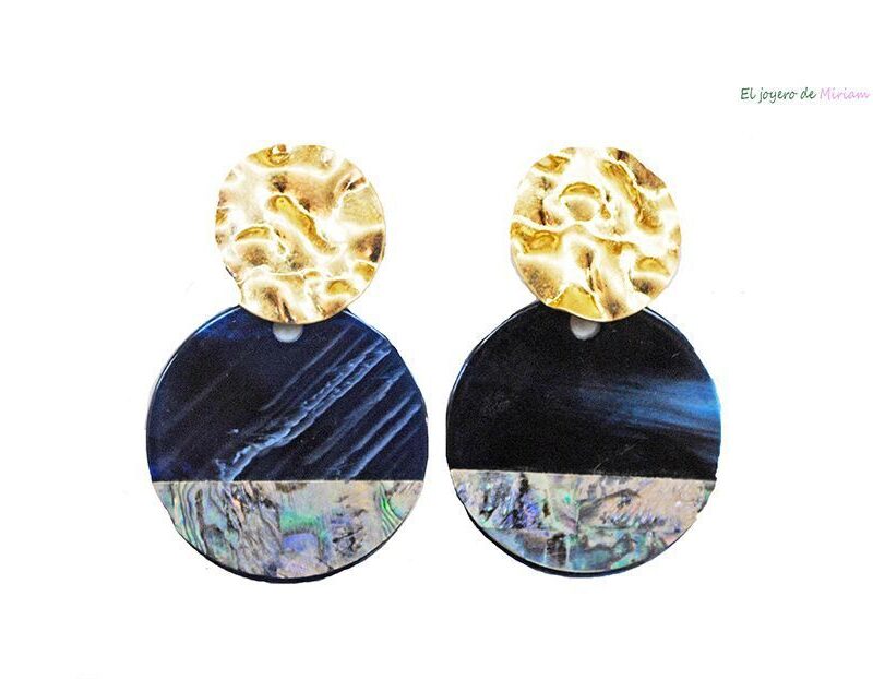 Pendientes carey azul