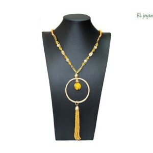 Collar largo mostaza