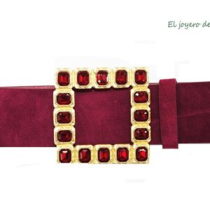 Cinturón burdeos hebilla cristales