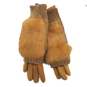 Guantes camel de pelo