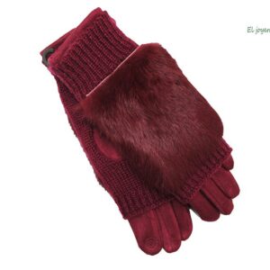 Guantes granates pelo