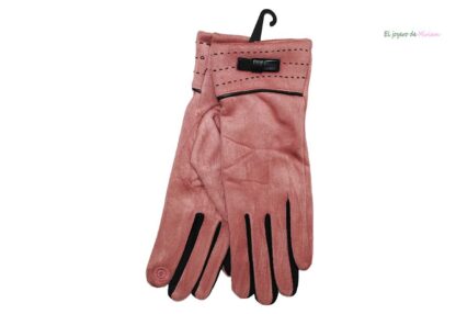 Guantes rosas antelina