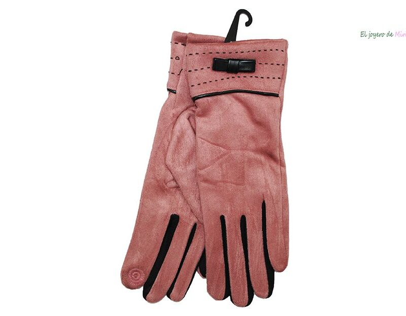 Guantes rosas antelina