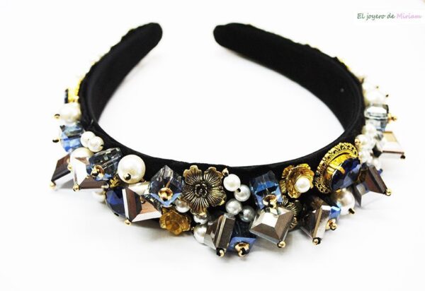 Diadema azul joya