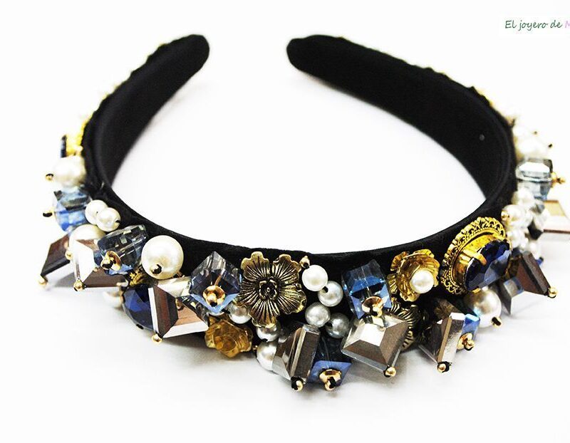 Diadema azul joya