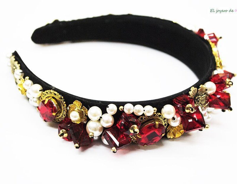 Diadema joya roja