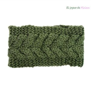 Turbante verde kaki de lana