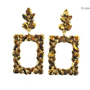 Pendientes dorados rectangulares