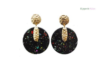 Pendientes negros de resina