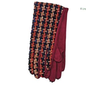 Guantes burdeos tipo chanel