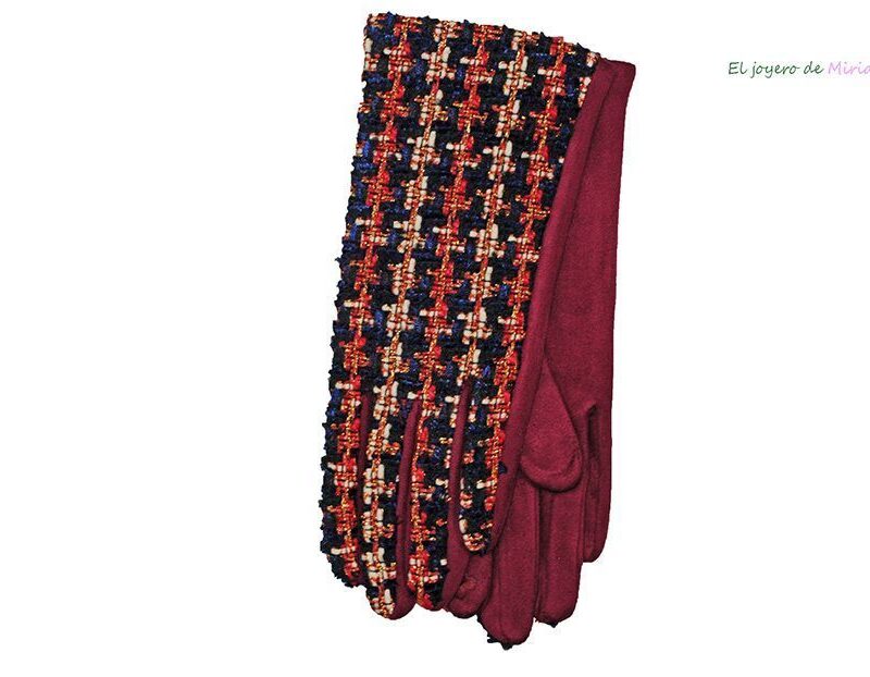Guantes burdeos tipo chanel