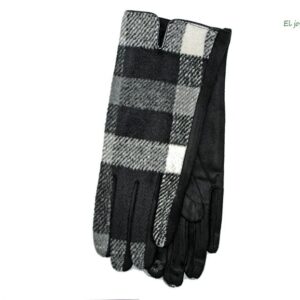 Guantes negros con cuadros