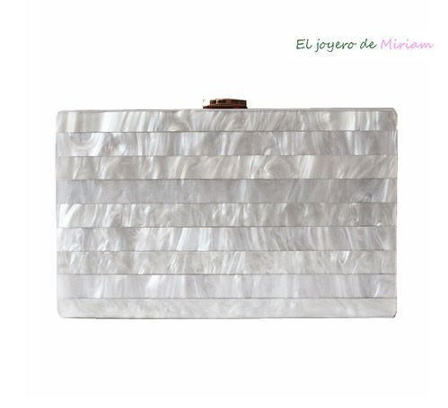 desarrollo de actualizar Email Bolso clutch gris plata carey - El joyero de Miriam