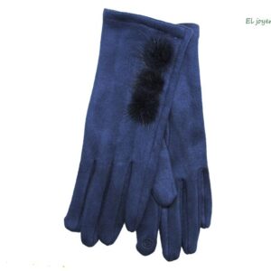 Guantes azul marino con pelo