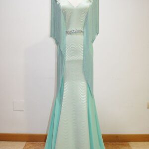 Vestido de fiesta flecos