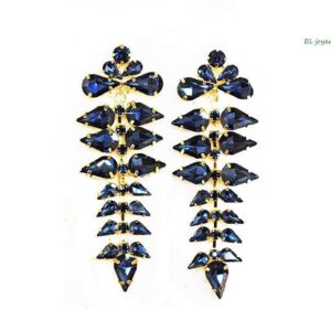 Pendientes azul marino cristal