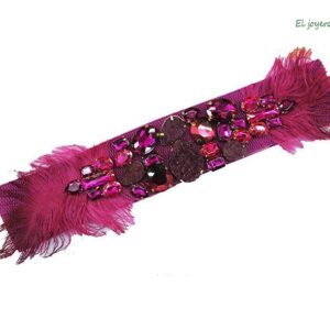 Fajín fucsia pedrería