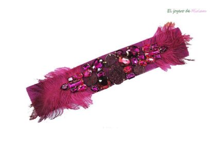 Fajín fucsia pedrería