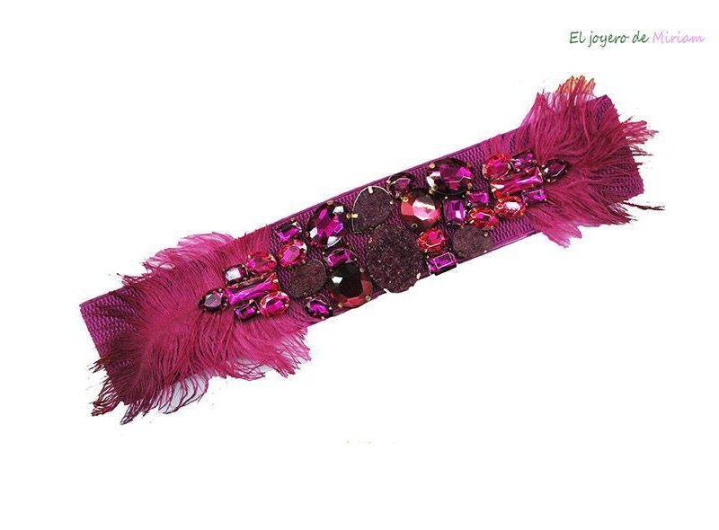 Fajín fucsia pedrería