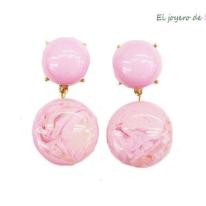 Pendientes rosas de resina