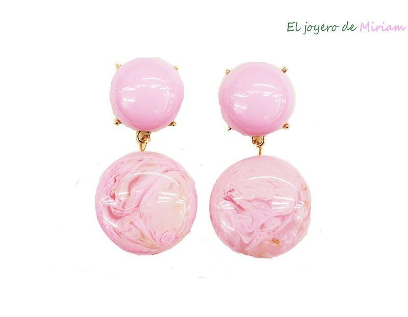 Pendientes rosas de resina