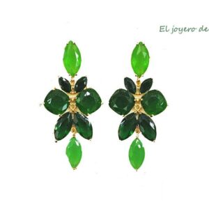 Pendientes verdes facetados