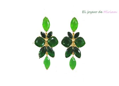 Pendientes verdes facetados