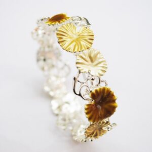 Pulsera marrón y mostaza