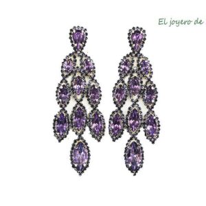 Pendientes malvas de fiesta