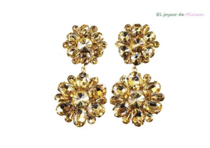Pendientes dorados de fiesta