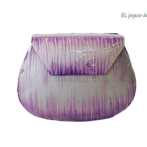 Bolso malva y plata
