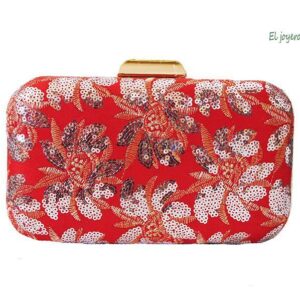 Bolso clutch rojo lentejuelas