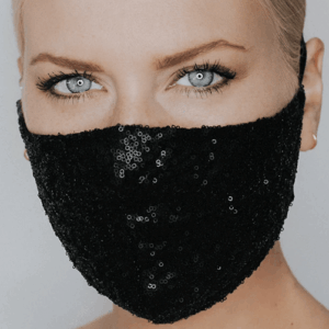 Mascarilla lentejuelas negras