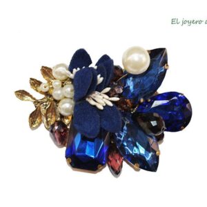 Broche ramillete azul