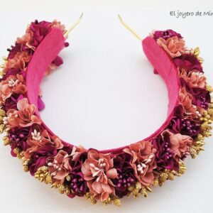 Diadema de flores rosas